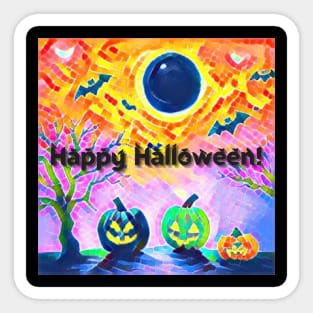 The Merry Pumpkins Happy Halloween Sticker